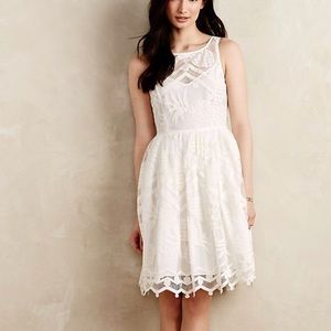 Anthropologie | Maeve Pina Lace Dress White